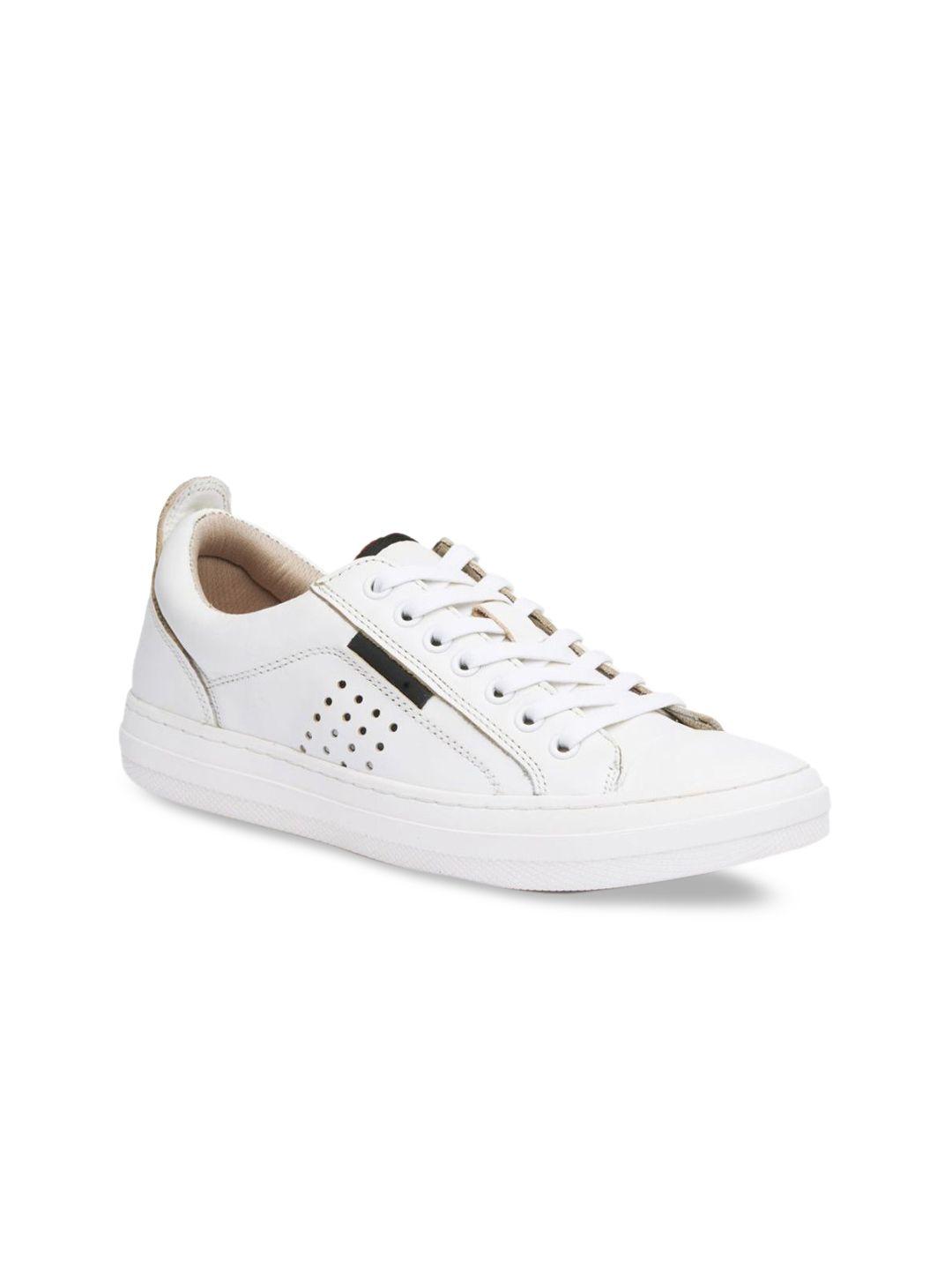 kenneth cole men white perforations leather sneakers