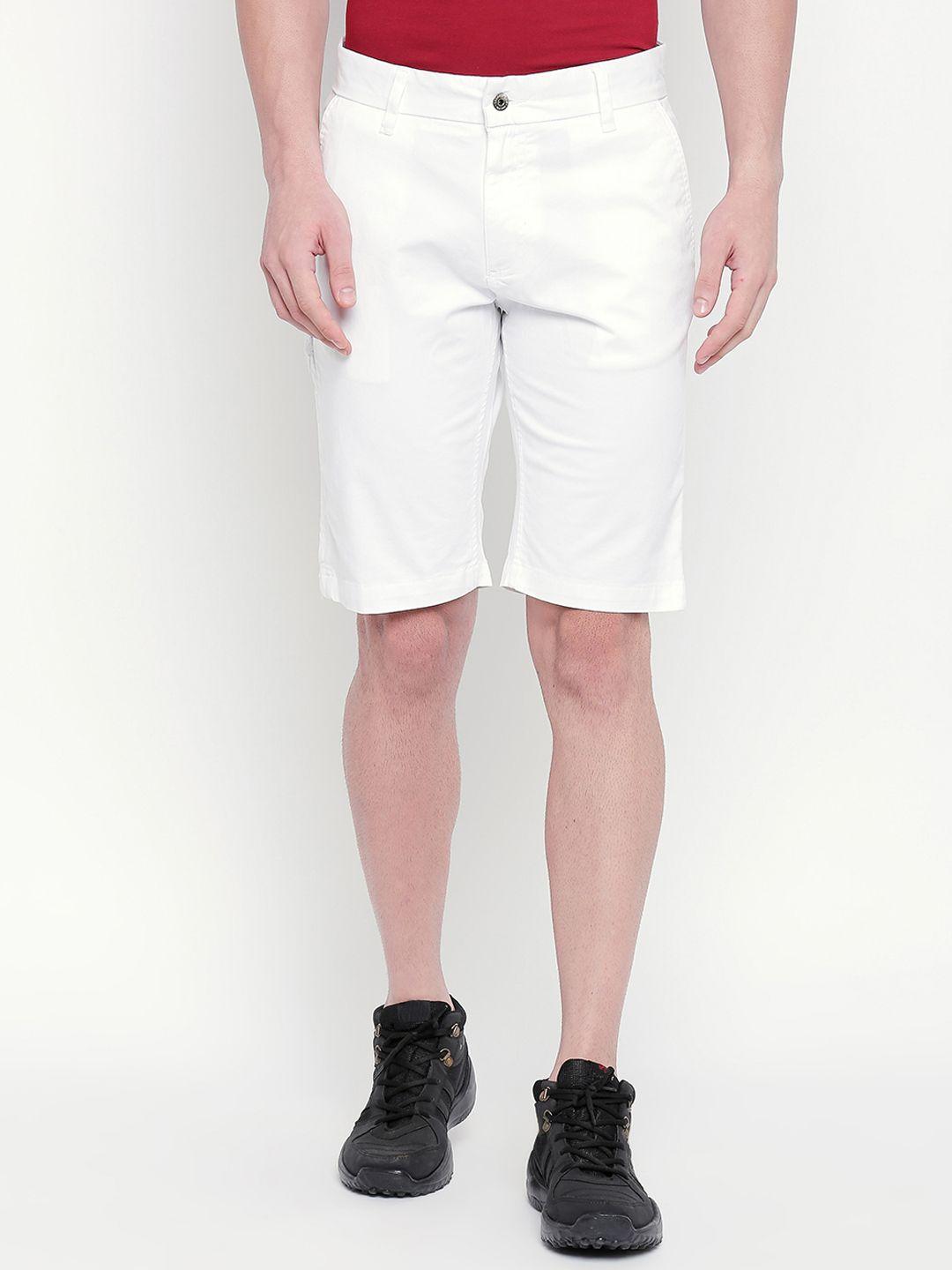 kenneth cole men white solid regular fit chino shorts