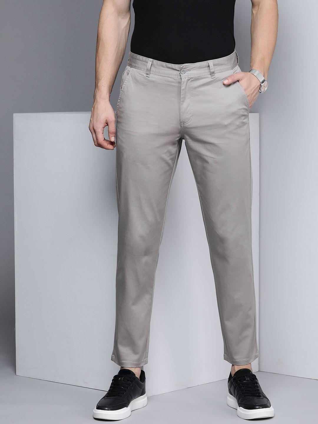 kenneth cole momentum men grey solid slim fit trousers