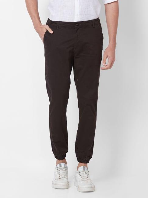 kenneth cole new york coffee brown slim fit jogger pants