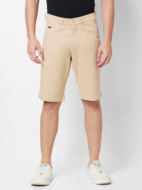 kenneth cole new york dark cream regular fit cotton chino shorts