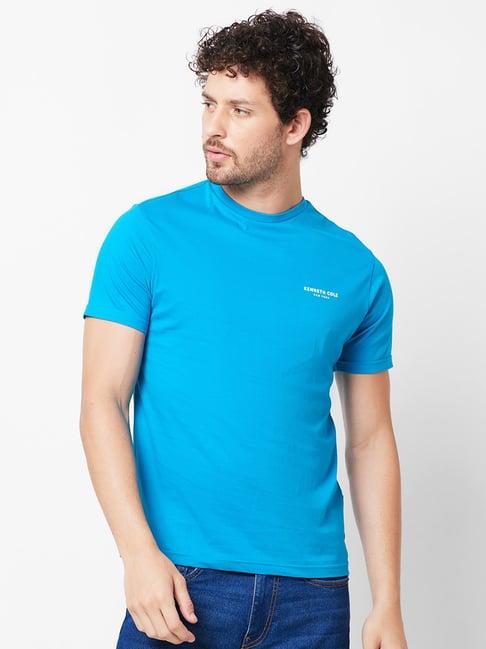 kenneth cole new york medium blue slim fit cotton crew t-shirt