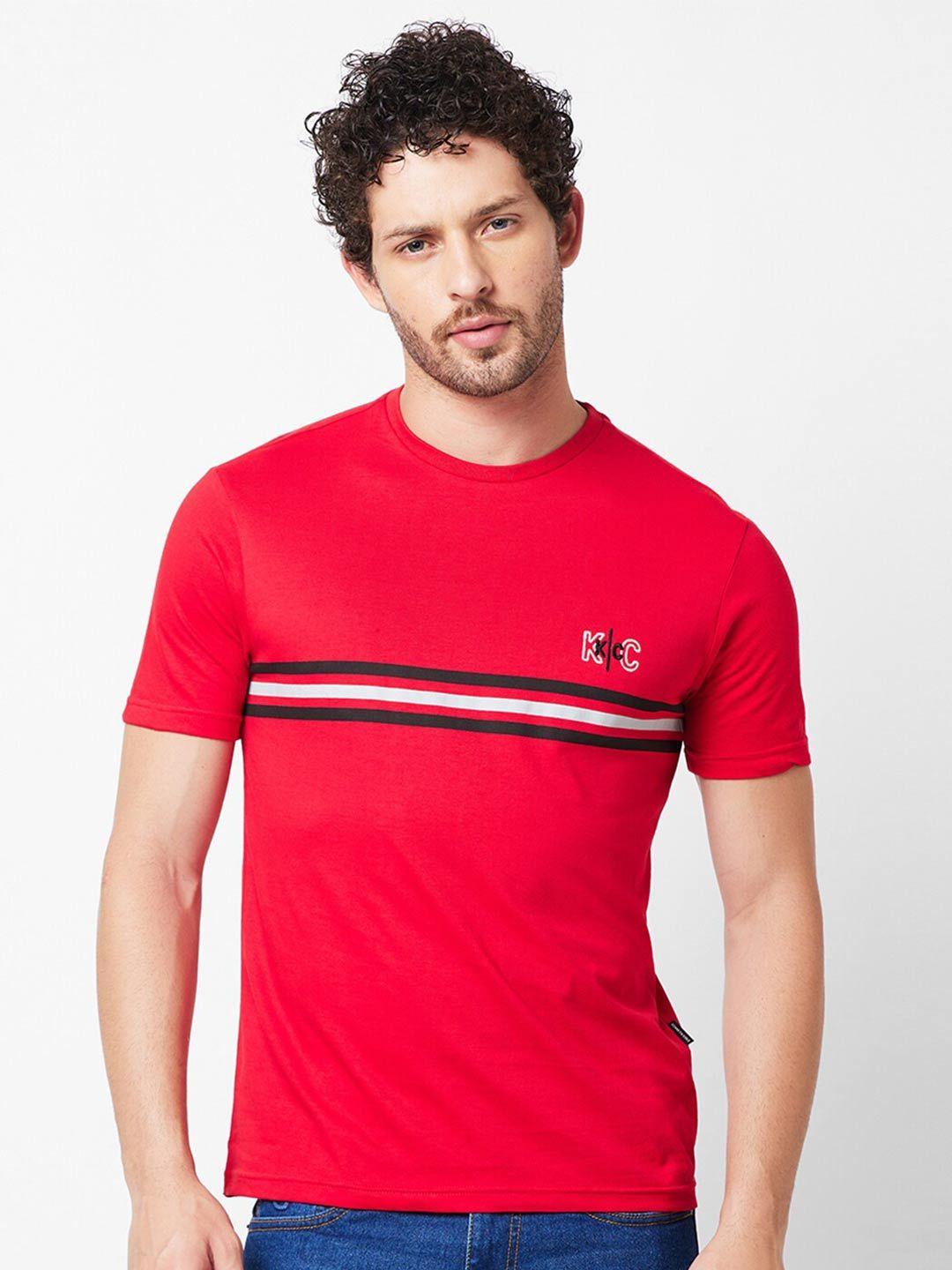 kenneth cole striped pure cotton slim fit t-shirt