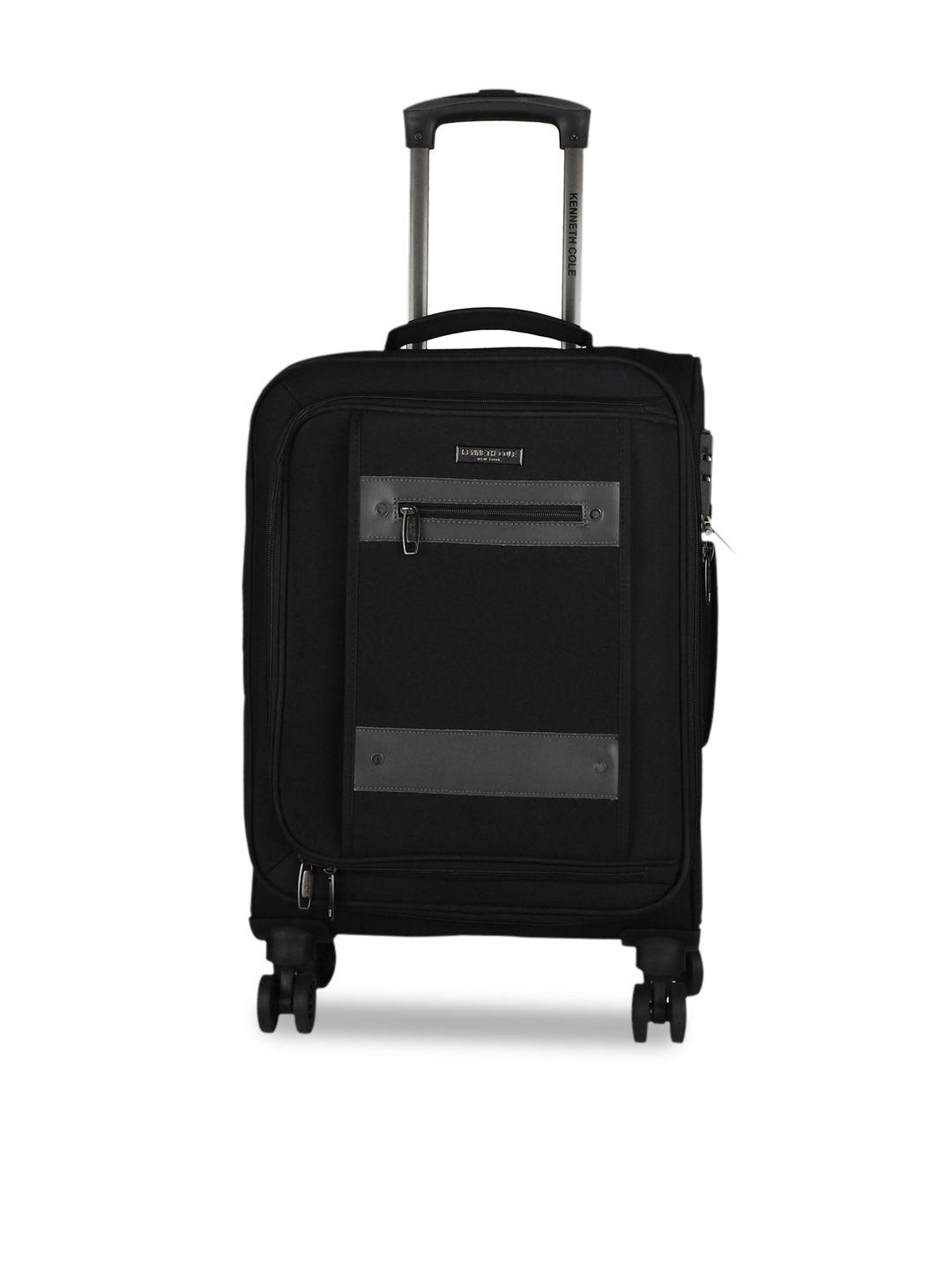 kenneth cole unisex black solid medium trolley bag