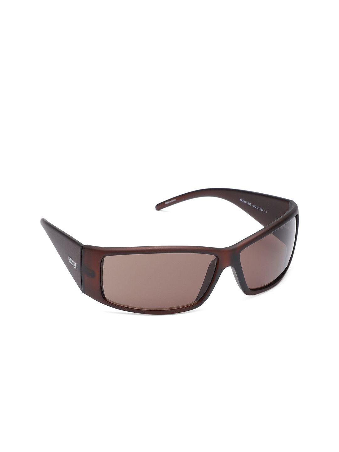 kenneth cole unisex brown rectangle sunglasses kc1206 63 50e