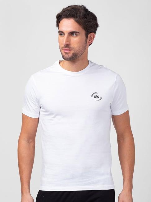 kenneth cole white slim fit crew t-shirt