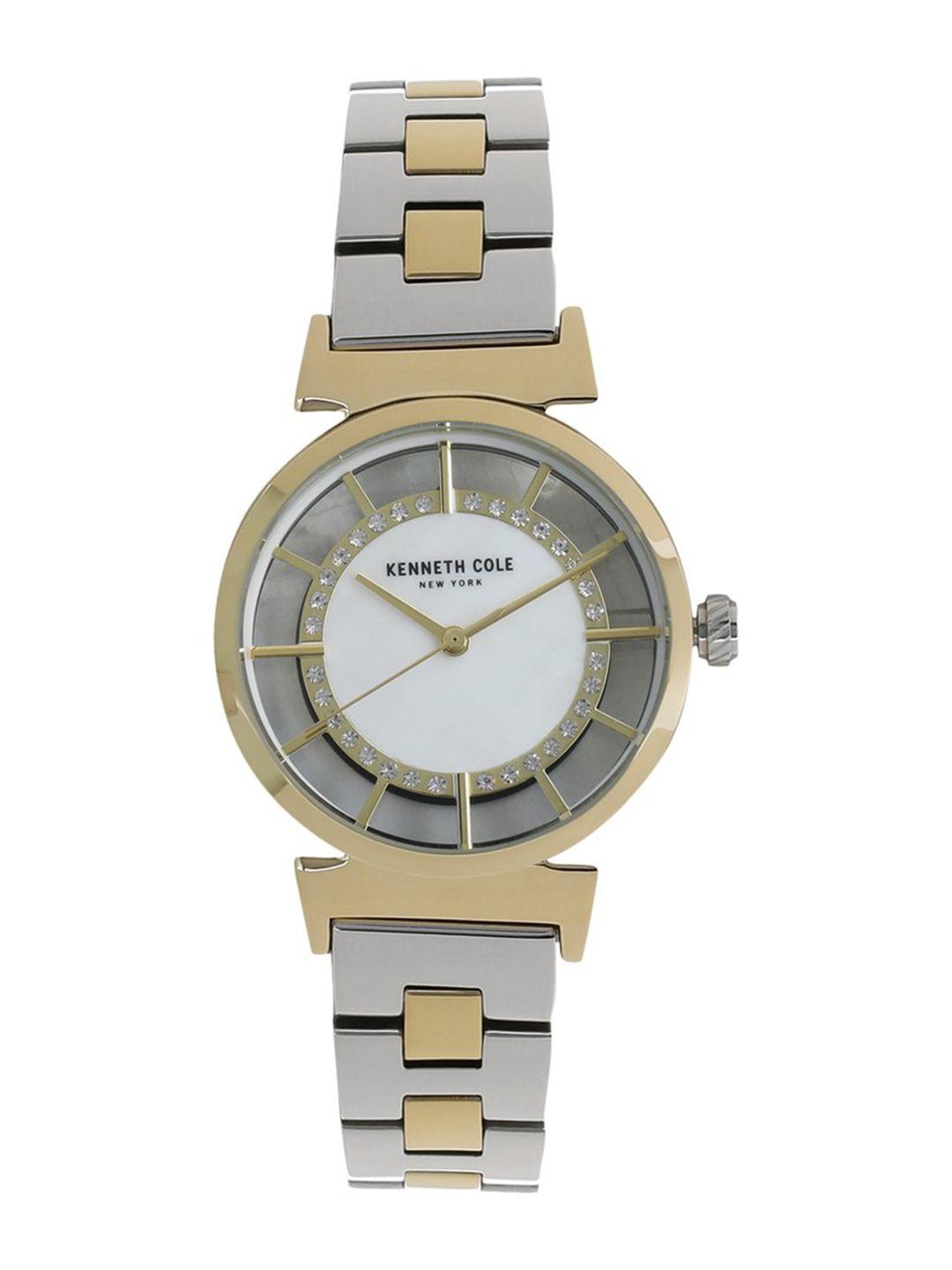 kenneth cole women silver-toned & gold-toned analogue watch