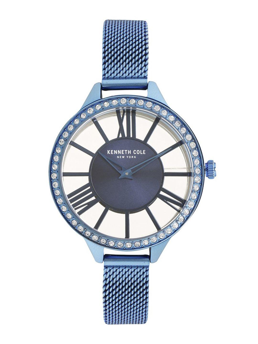 kenneth cole women white & blue analogue watch kc50184007ld