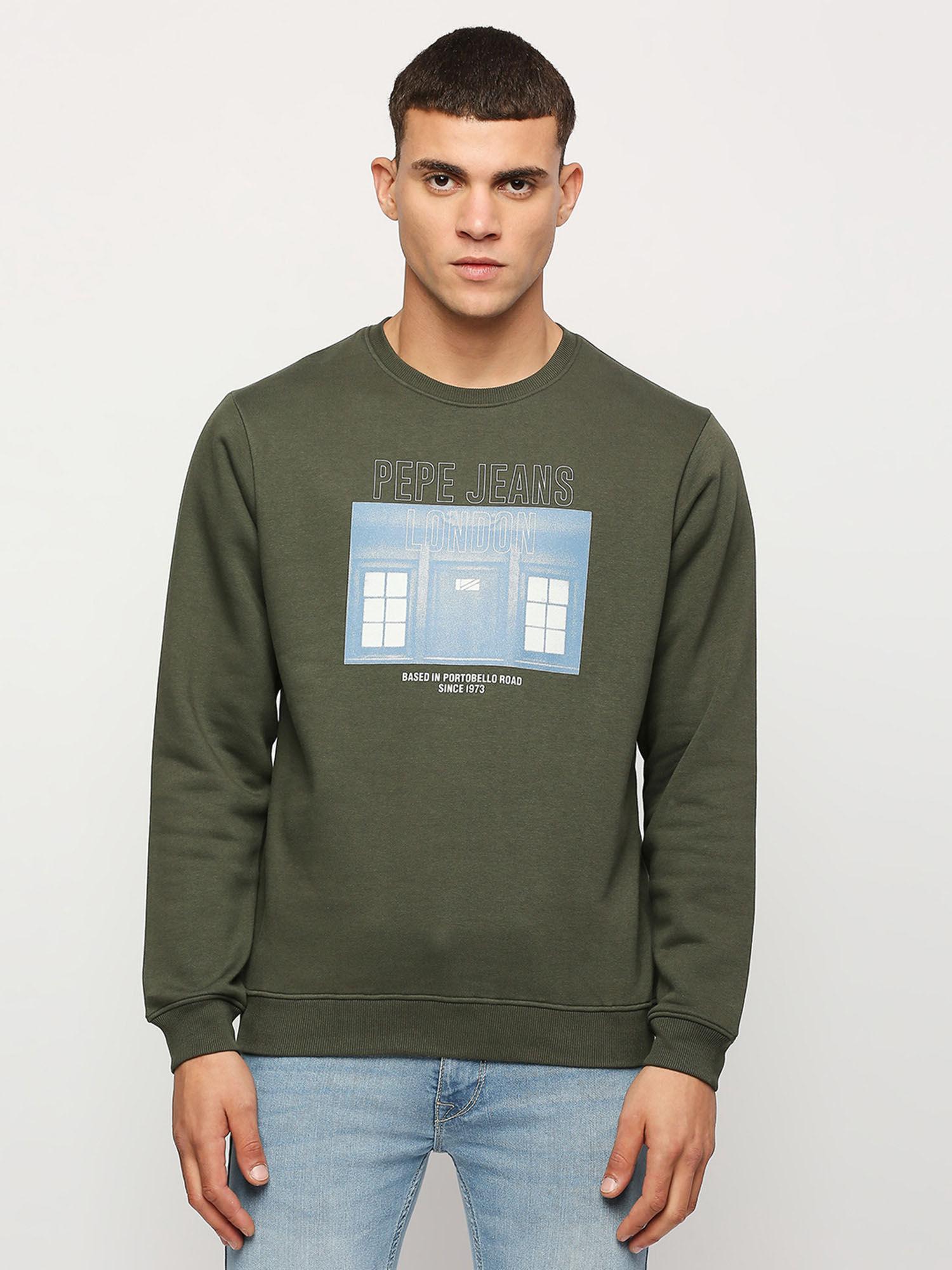 kenneth graphic printed sweatshirt green