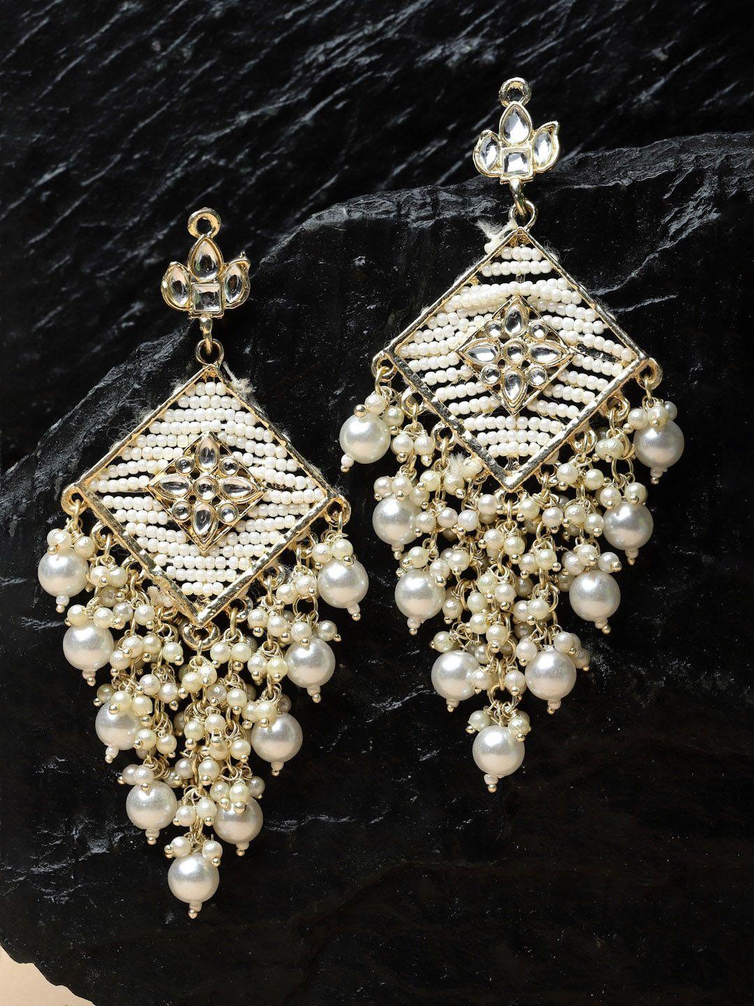 kennice gold-plated contemporary drop earrings