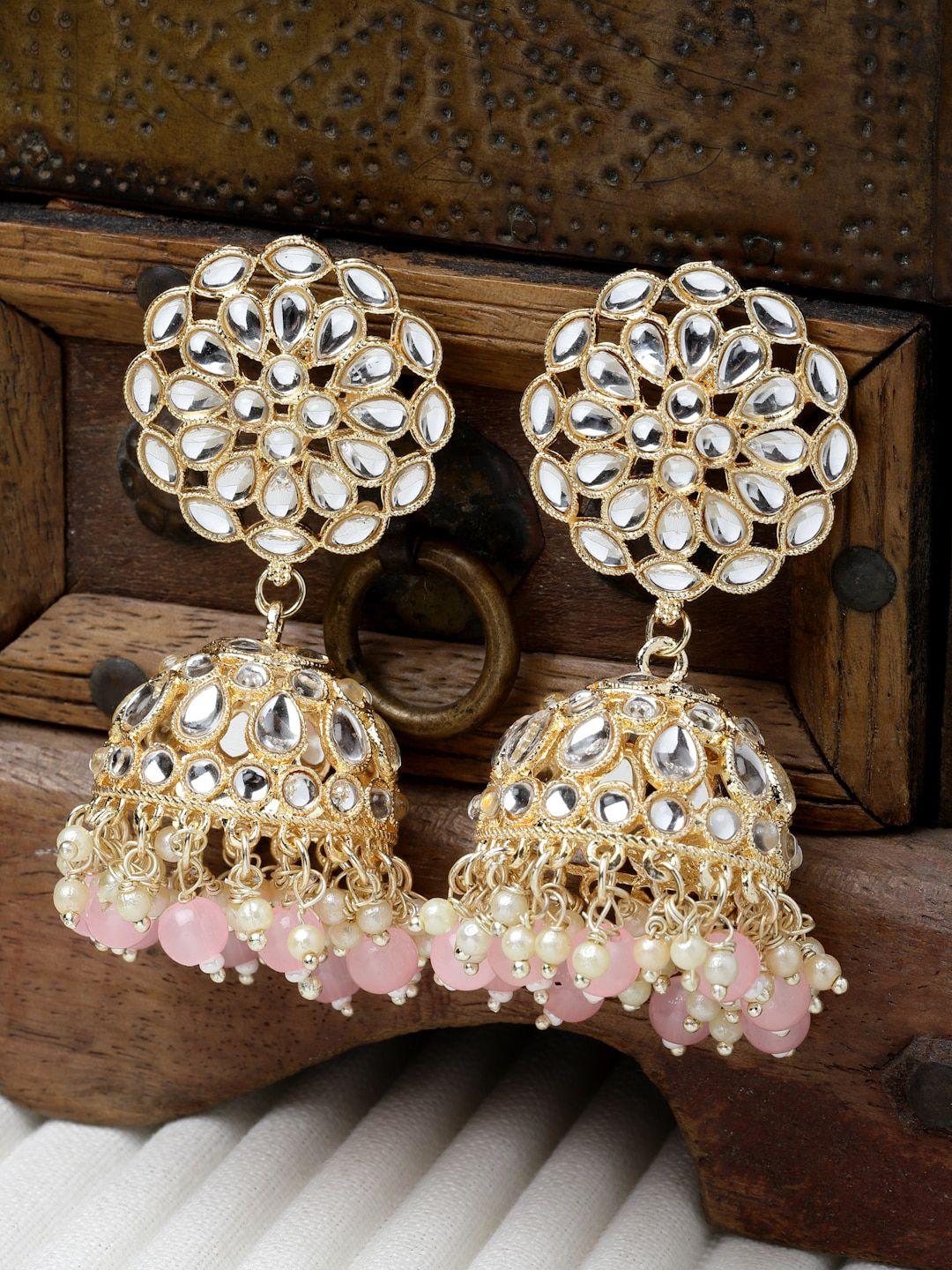 kennice gold-plated dome shaped jhumkas earrings