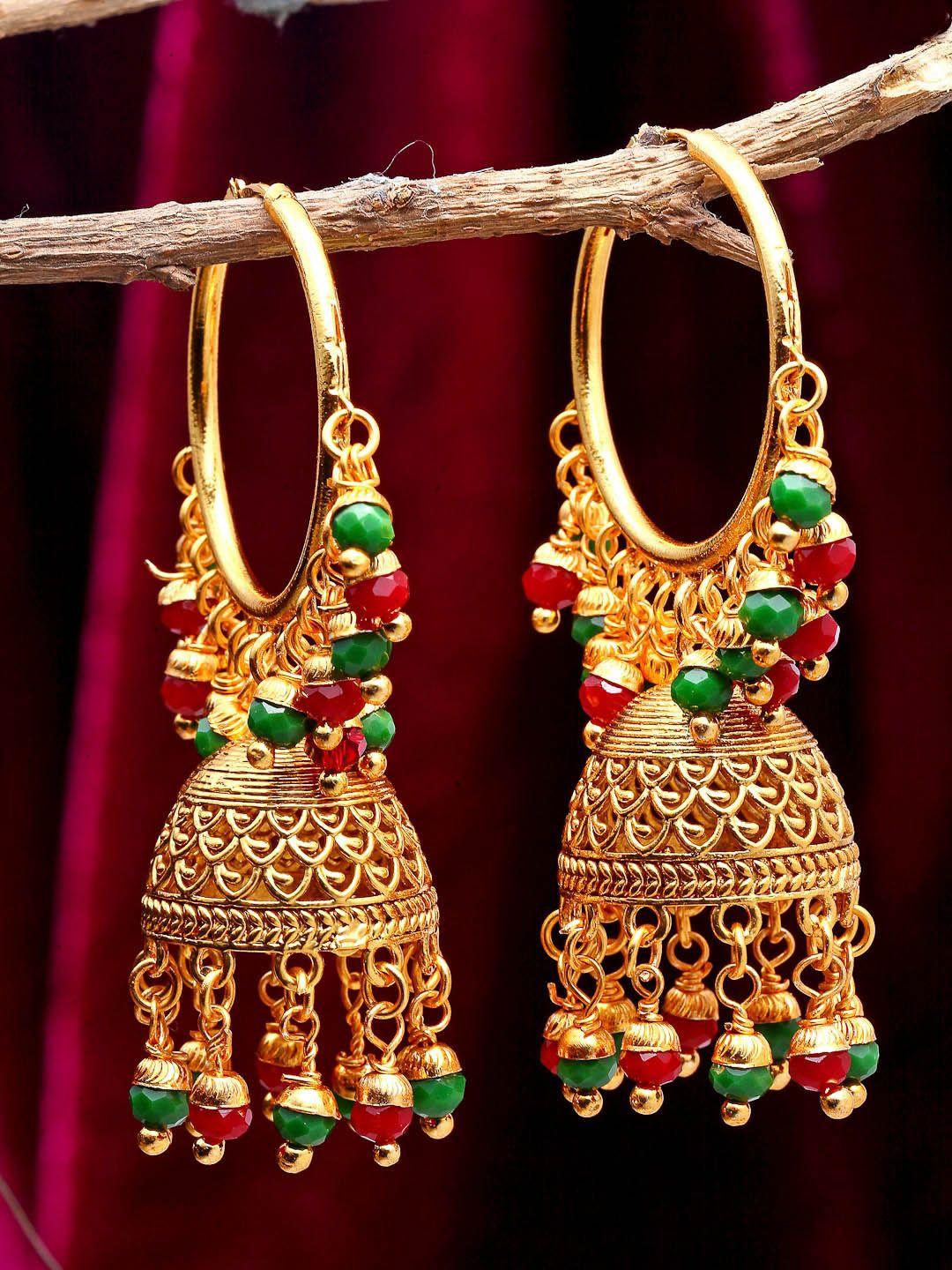 kennice women gold-plated dome shaped jhumkas earrings