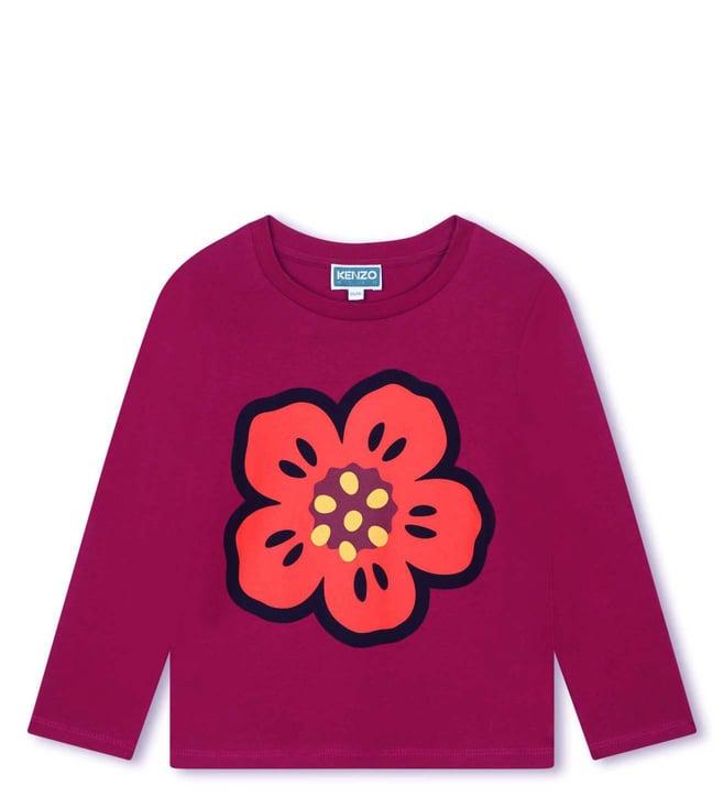 kenzo kids crimson printed regular fit t-shirt