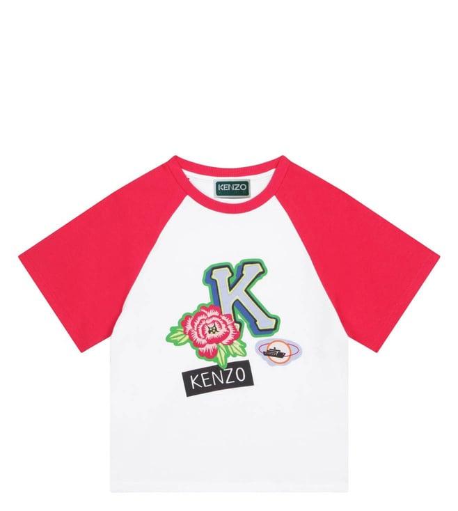 kenzo kids fuchsia logo regular fit t-shirt