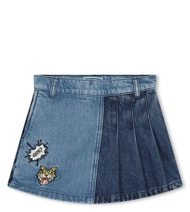 kenzo kids kids bleach applique regular fit shorts