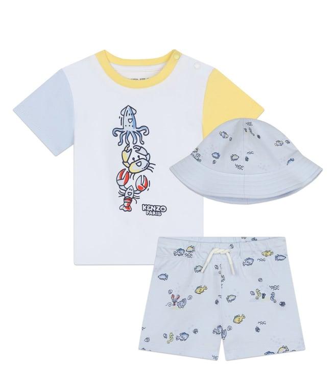 kenzo kids kids multi printed regular fit t-shirt, shorts & cap