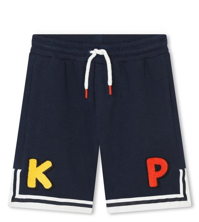 kenzo kids kids navy logo regular fit bermudas