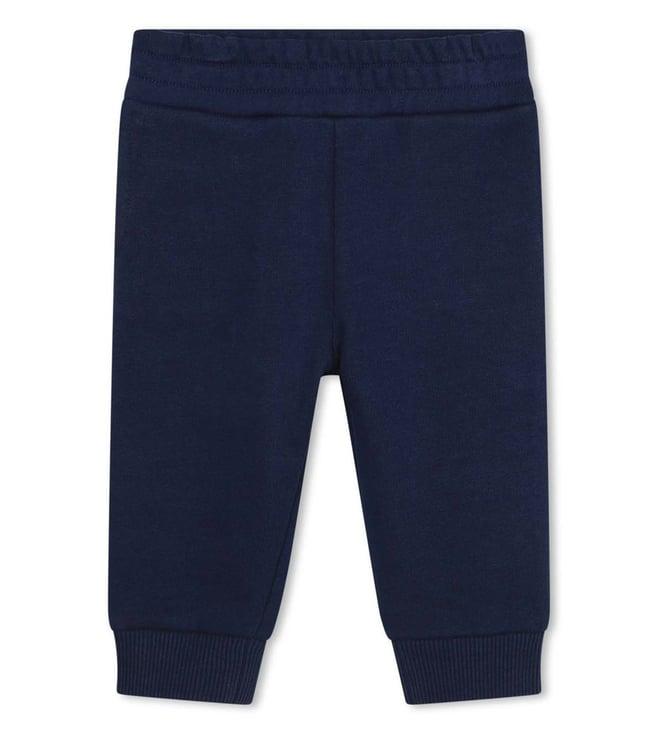 kenzo kids navy logo regular fit joggers