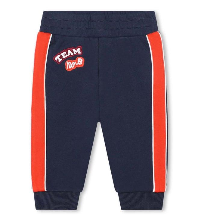 kenzo kids navy logo regular fit joggers