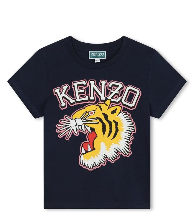 kenzo kids navy logo regular fit t-shirt