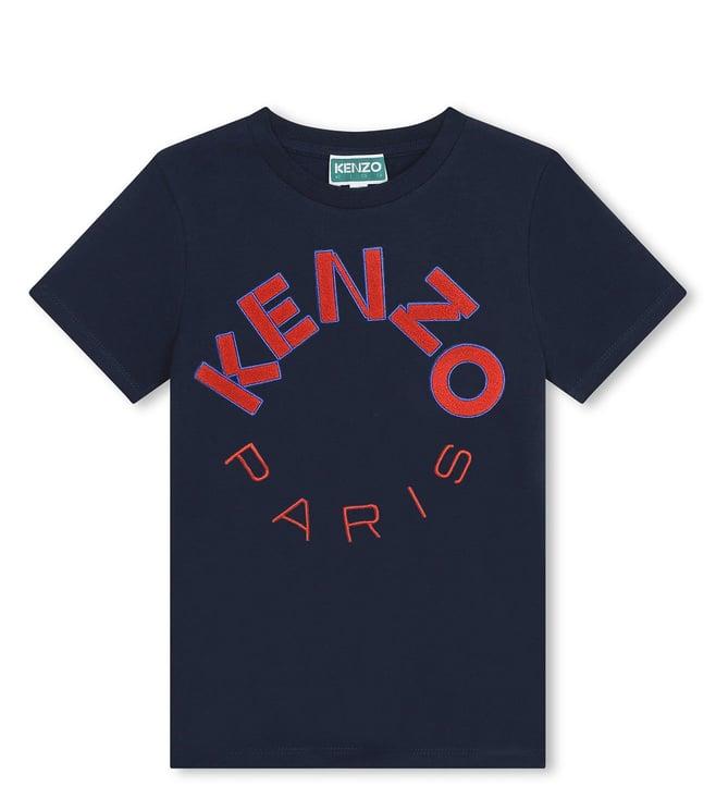 kenzo kids navy logo regular fit t-shirt