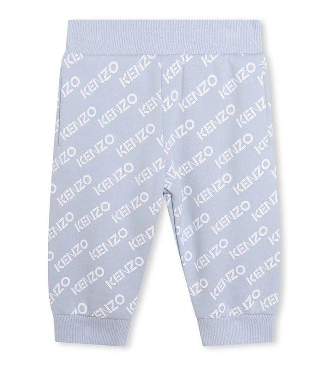 kenzo kids pale blue logo regular fit joggers