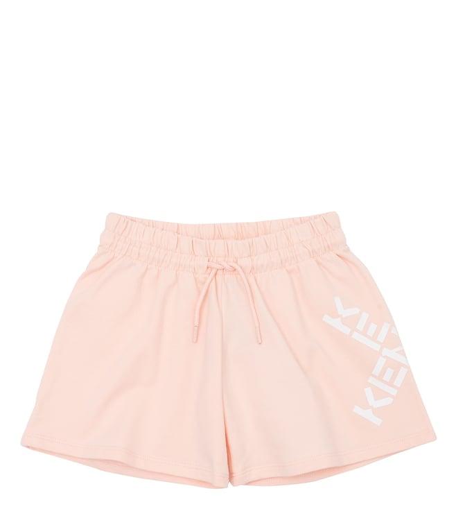 kenzo kids pink logo regular fit bermuda shorts