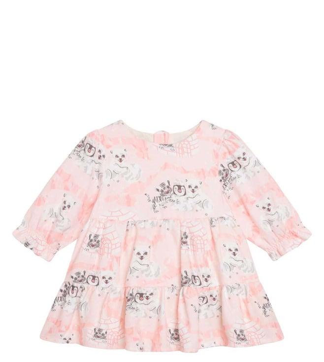 kenzo kids pink pale printed regular fit dress & leggings