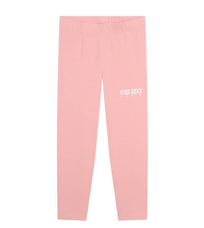 kenzo kids pink regular fit leggings