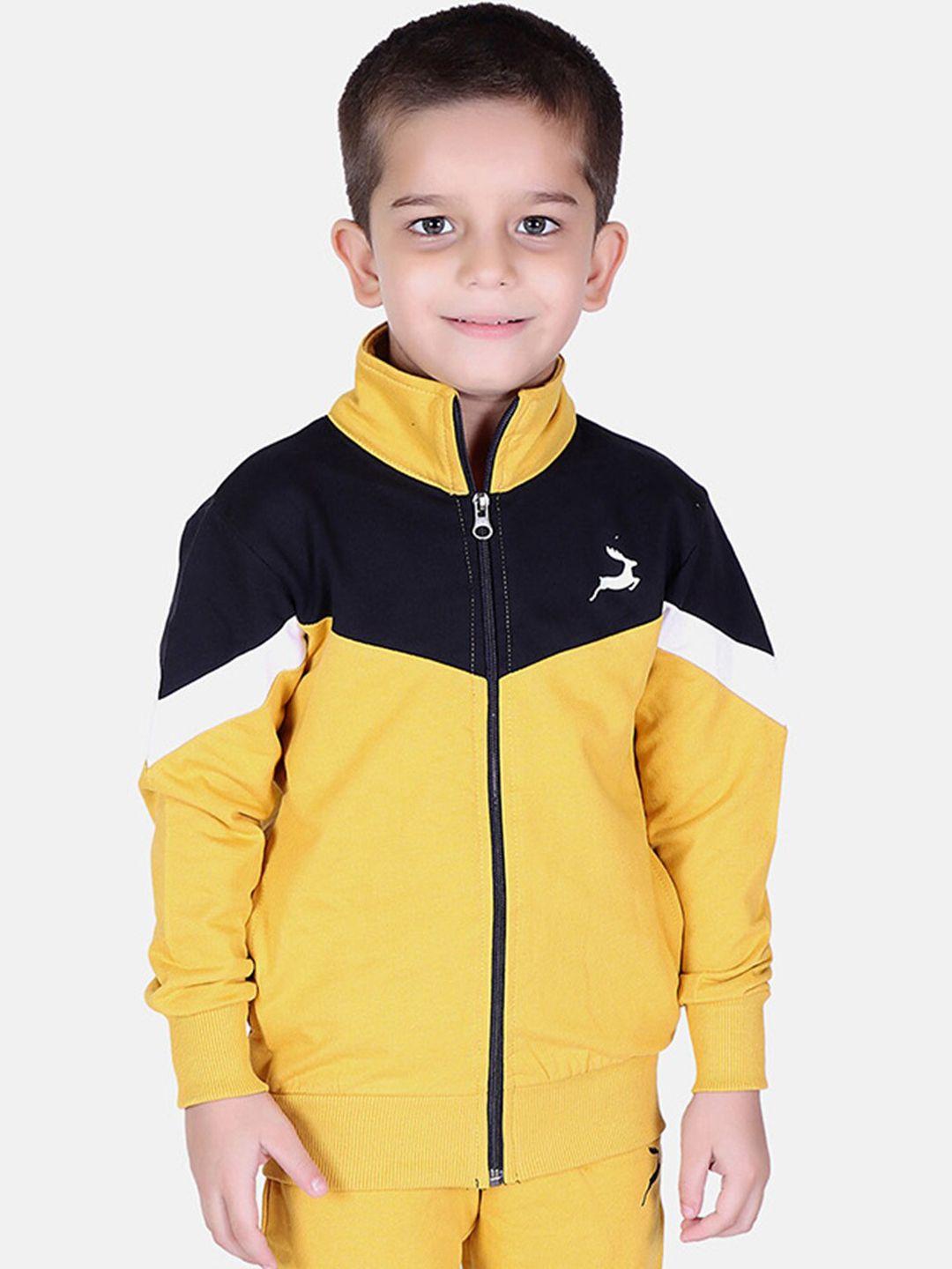 kepa boys yellow colourblocked lightweight running sporty jacket
