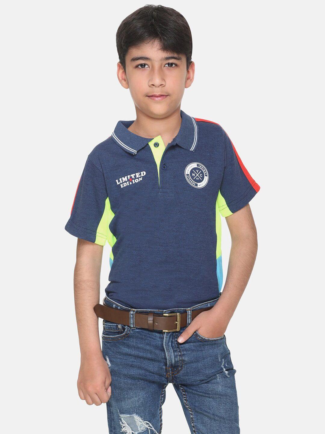 kepa boys blue polo collar t-shirt