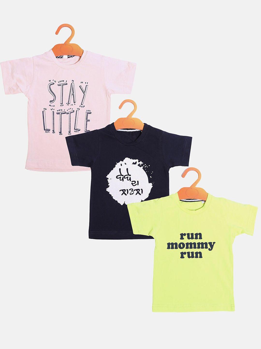 kepa boys pink typography 3 printed applique t-shirt