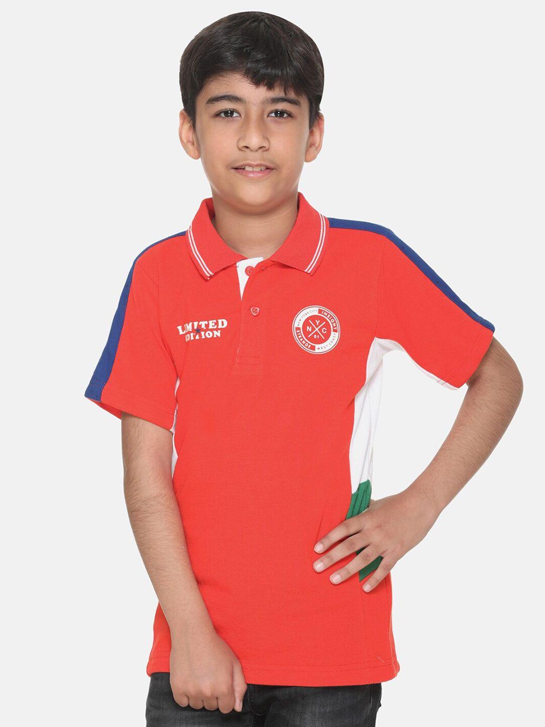 kepa boys red polo collar t-shirt