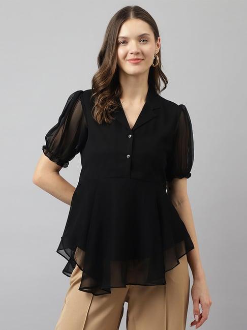 keri perry black regular fit top