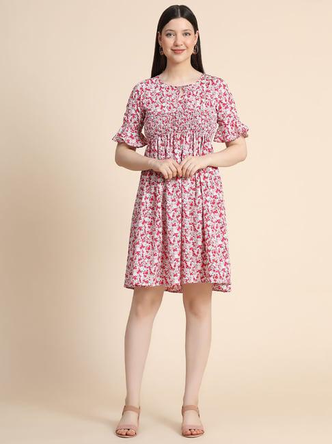 keri perry multicolor floral print fit & flare dress