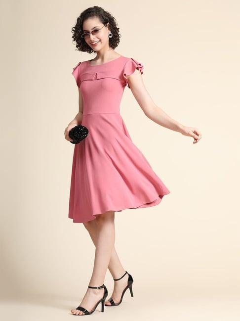 keri perry pink regular fit skater dress