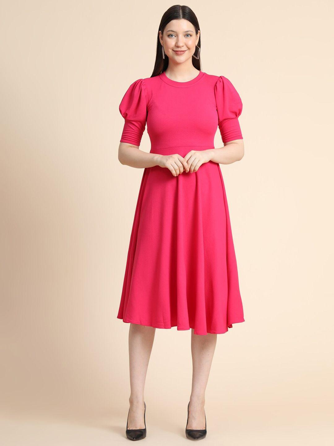 keri perry women pink solid flared dress