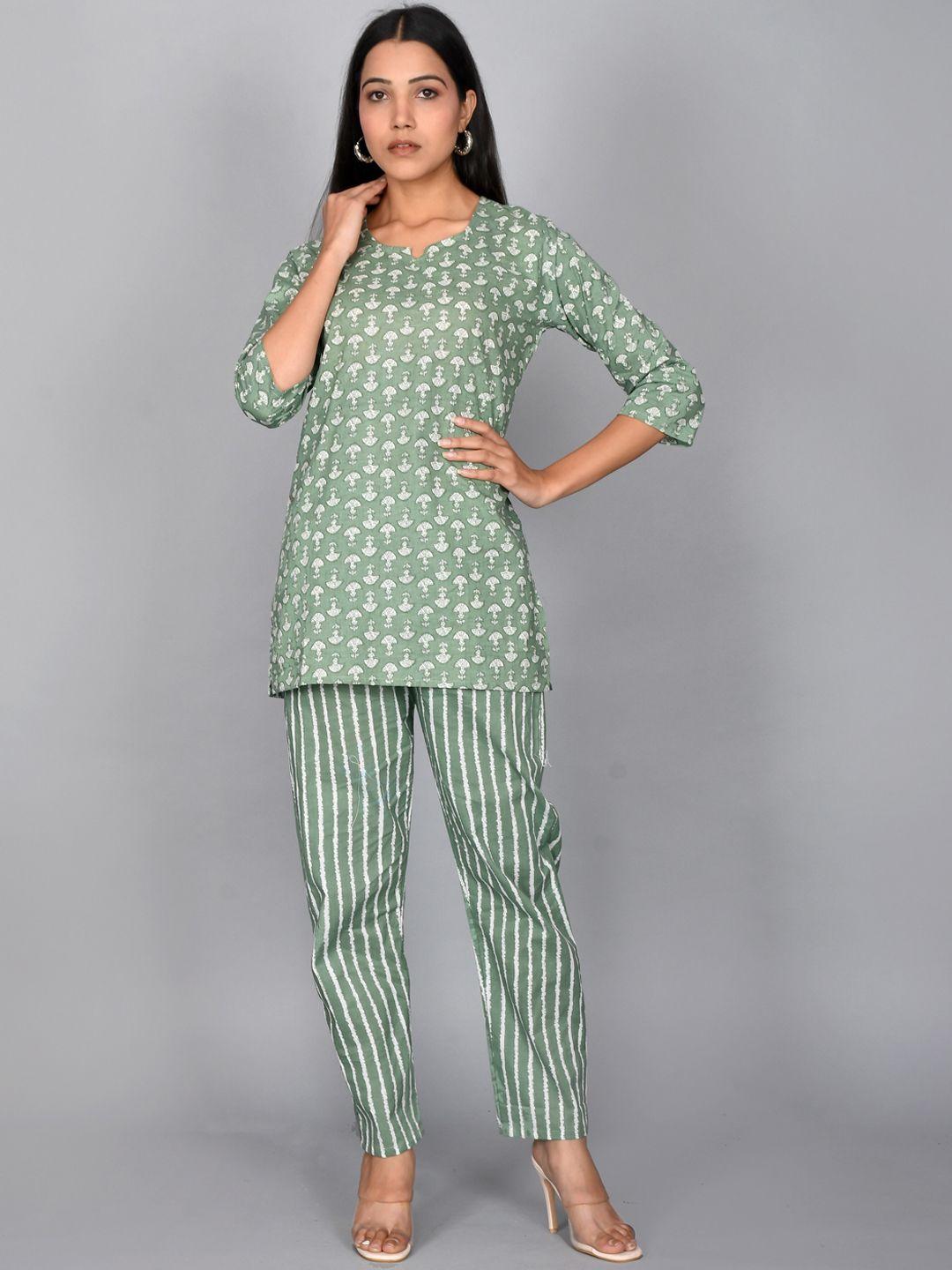 kesarya women printed pure cotton night suit