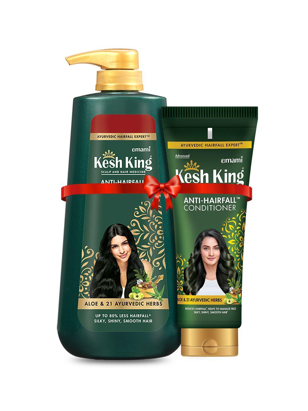 kesh king set of anti-hairfall aloe shampoo 600 ml & conditioner 200 ml