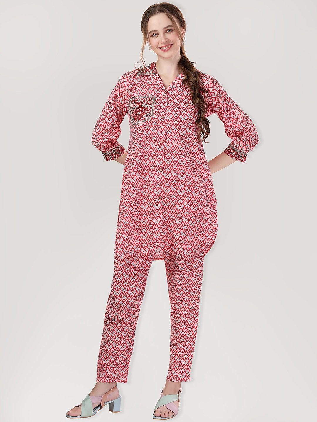 keshubaba abstract printed kurta with trousers