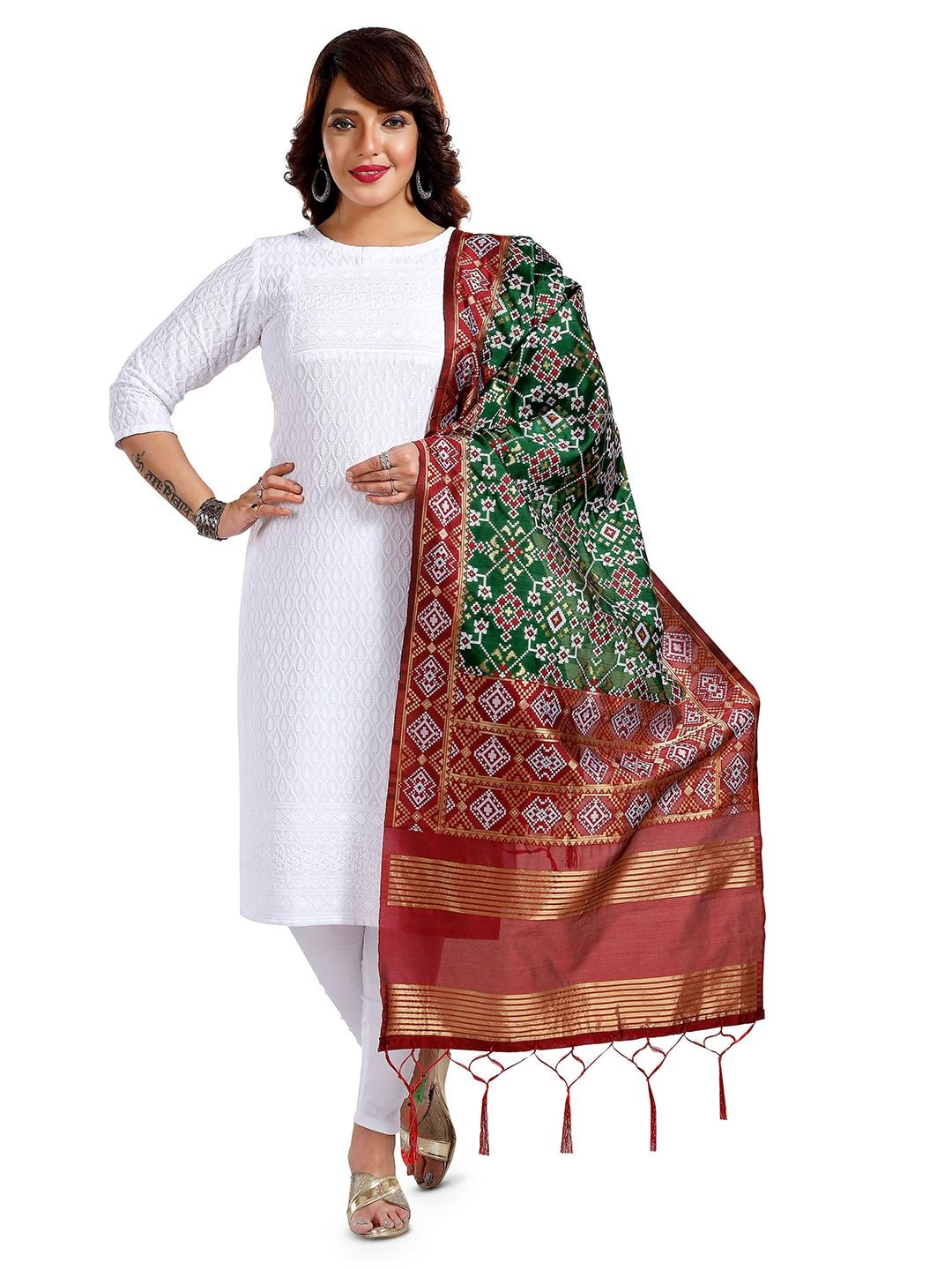 keshubaba ethnic motifs woven design zari art silk dupatta