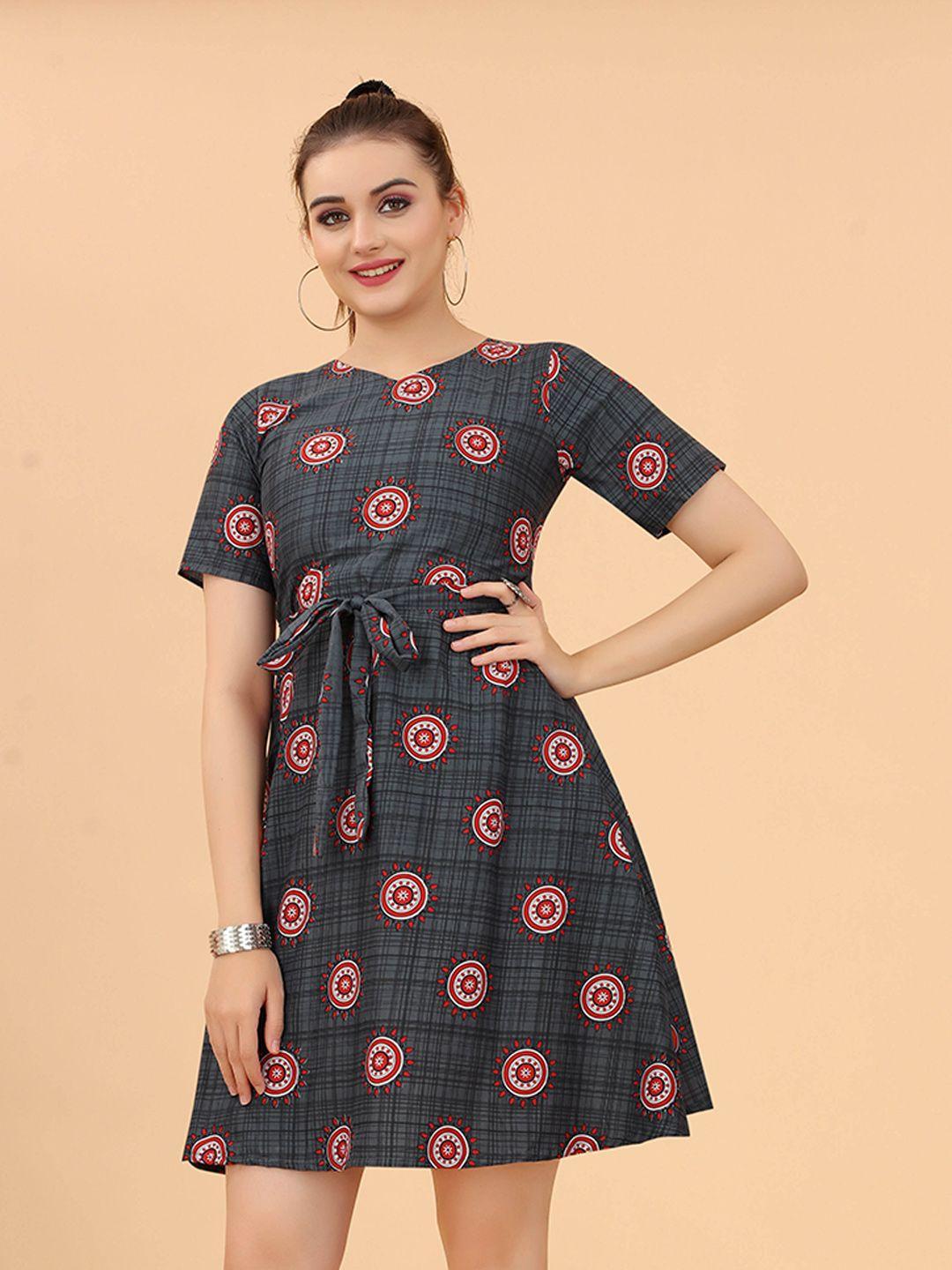 ketaki fashion floral crepe dress