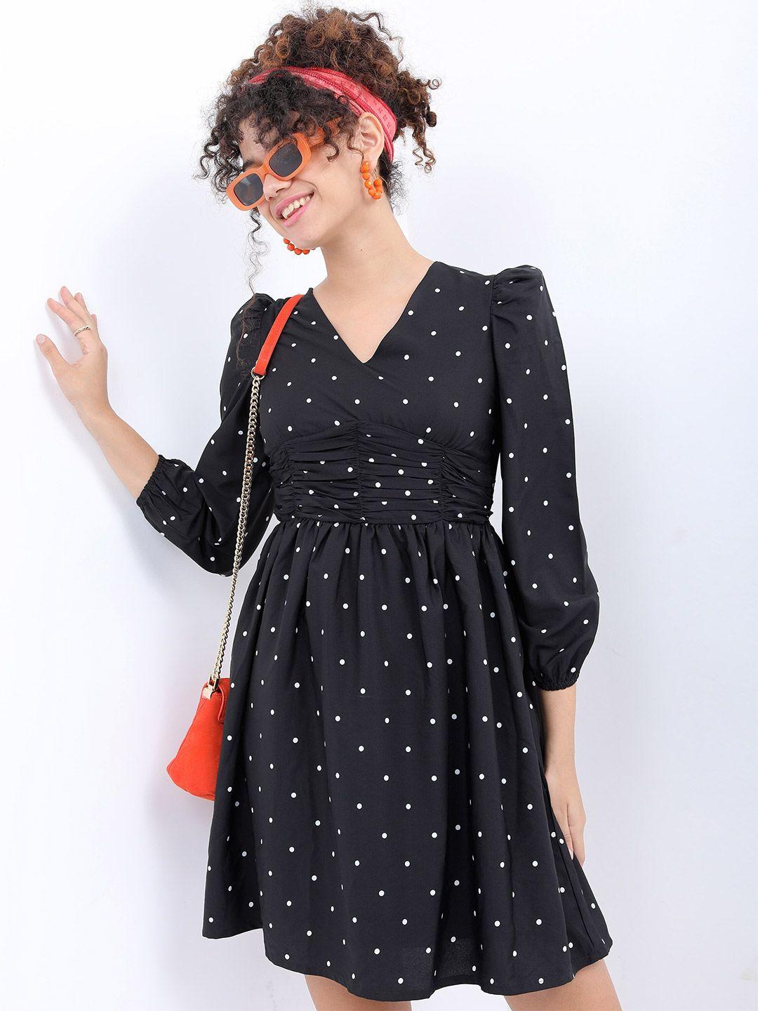 ketch black polka dots dress