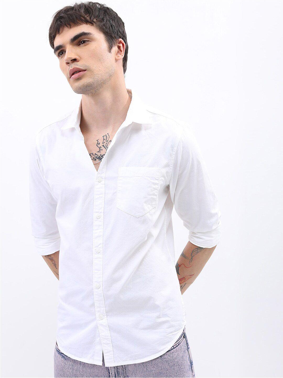 ketch graphic printed slim fit cotton casual shirt