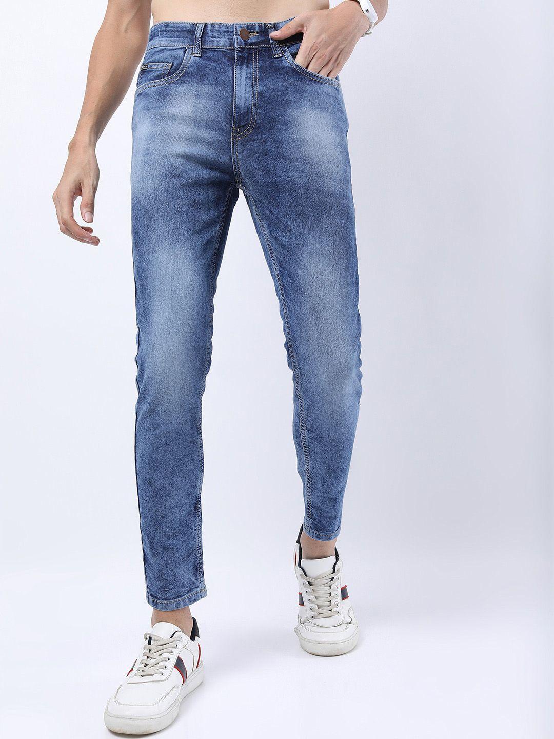 ketch men blue skinny fit clean look light fade stretchable jeans