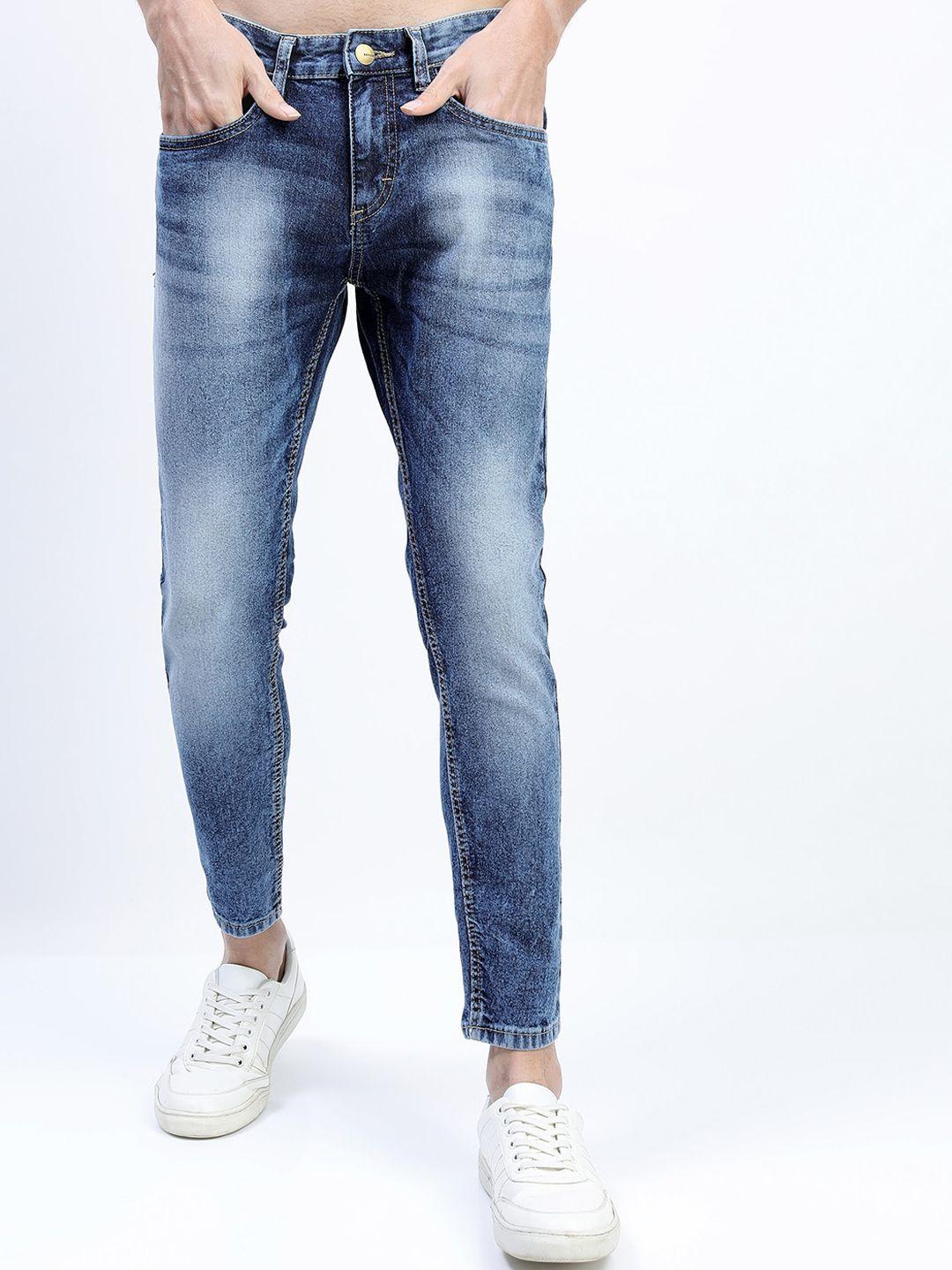 ketch men blue skinny fit heavy fade stretchable jeans