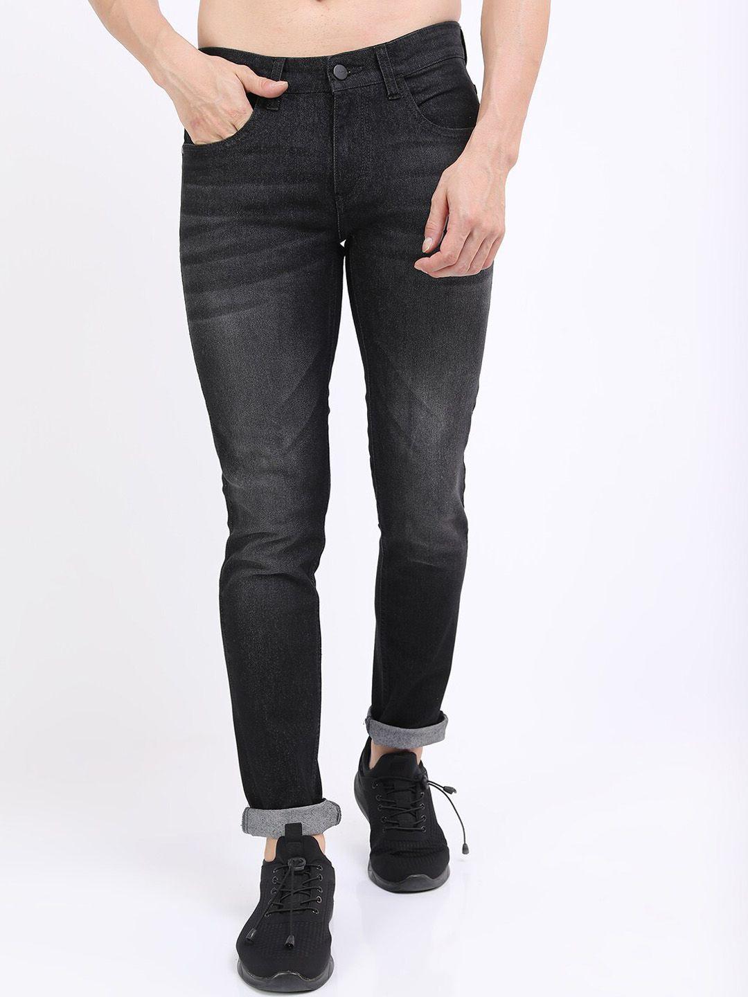 ketch men charcoal slim fit light fade cotton stretchable jeans