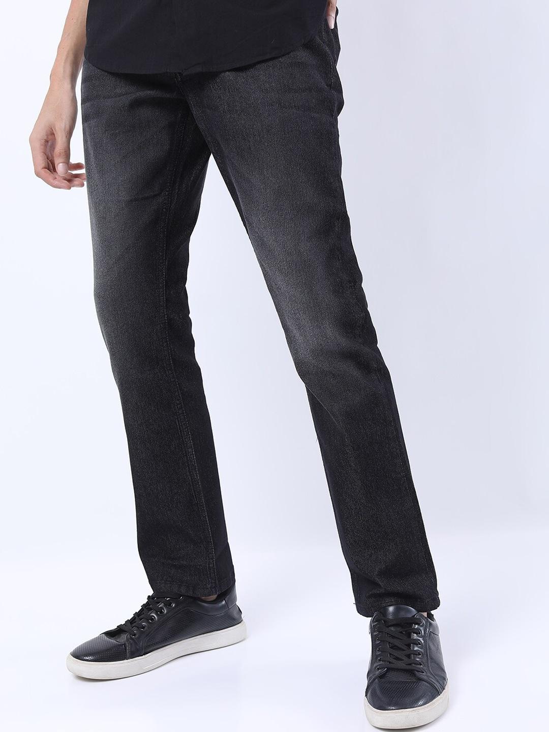 ketch men charcoal straight fit light fade stretchable jeans