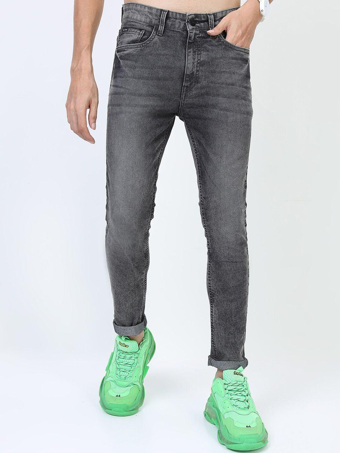 ketch men grey skinny fit clean look stretchable jeans