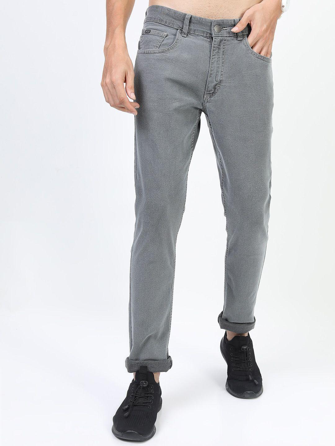ketch men grey slim fit clean look stretchable jeans